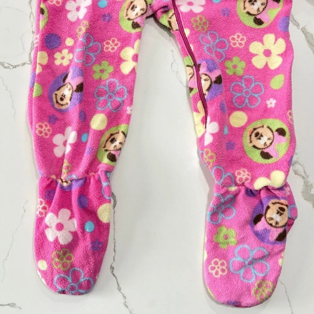 Disney Minnie Mouse Footed Pink Fleece Sleeper Floral Pajamas Footie 1-piece 3T